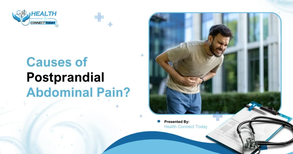 Causes of postprandial abdominal pain?